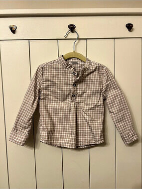 Edgehill Collection Little Boys Gingham Long Sleeve Woven Shirt